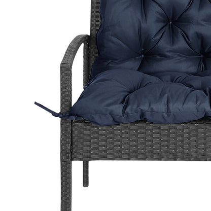 Porch Swing Cushion Garden Bench Cushion with Backrest, Non-Slip 2-seater Soft Pad, Swing Chair Mat Replacement for Indoor and Outdoor, 39.4" x 38.6", Dark Blue