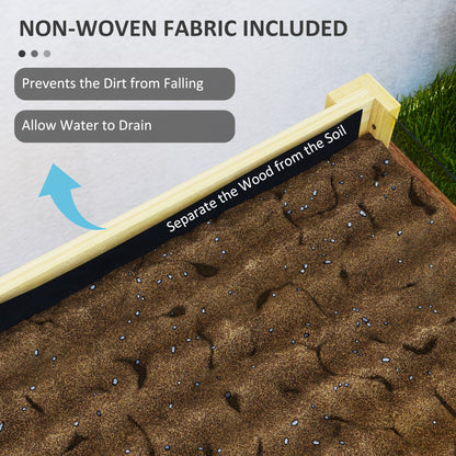 Wooden Raised Garden Bed with Acrylic Panels, Raised Planter Box with Drainage Holes, 29.5" x 18.1" x 23.8"