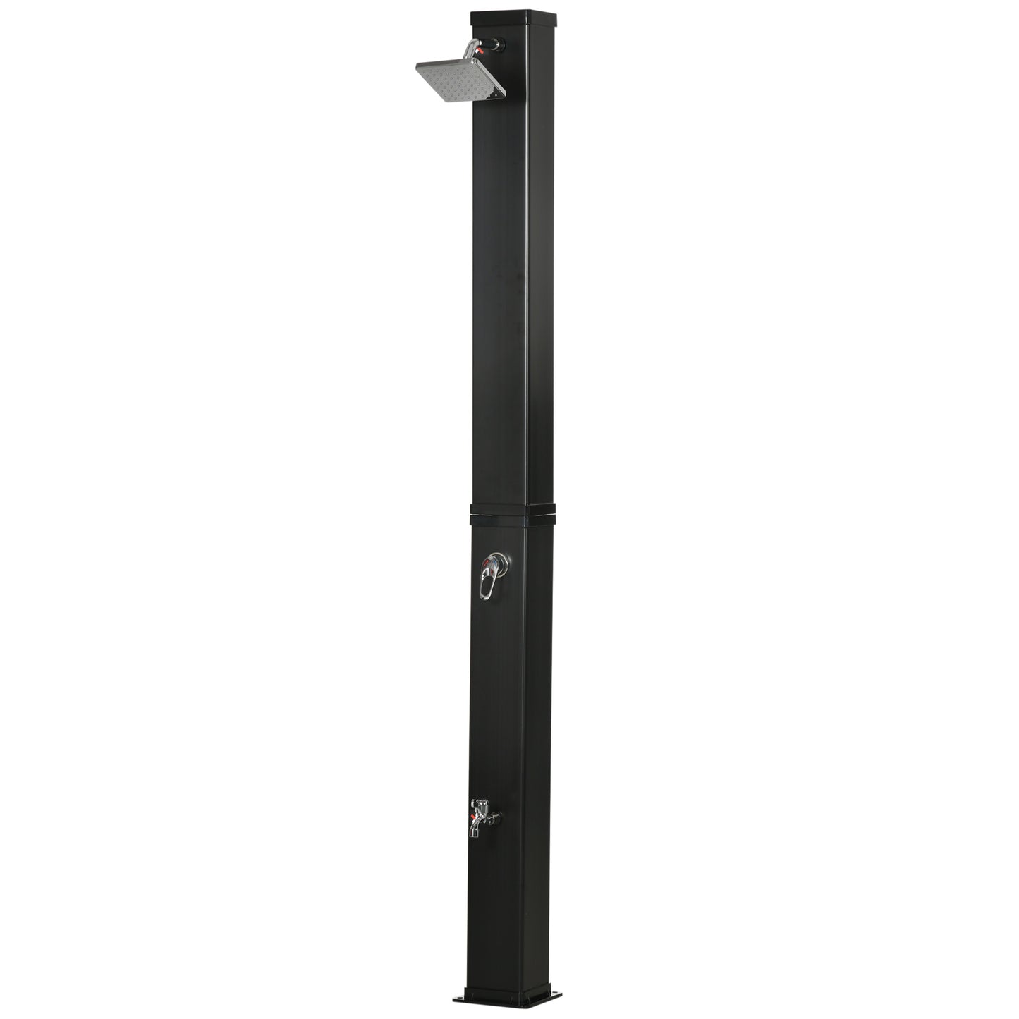 10.6 Gallons Solar Heated Shower with Free-Rotating Shower Head, Temperature Adjustment & Foot Shower