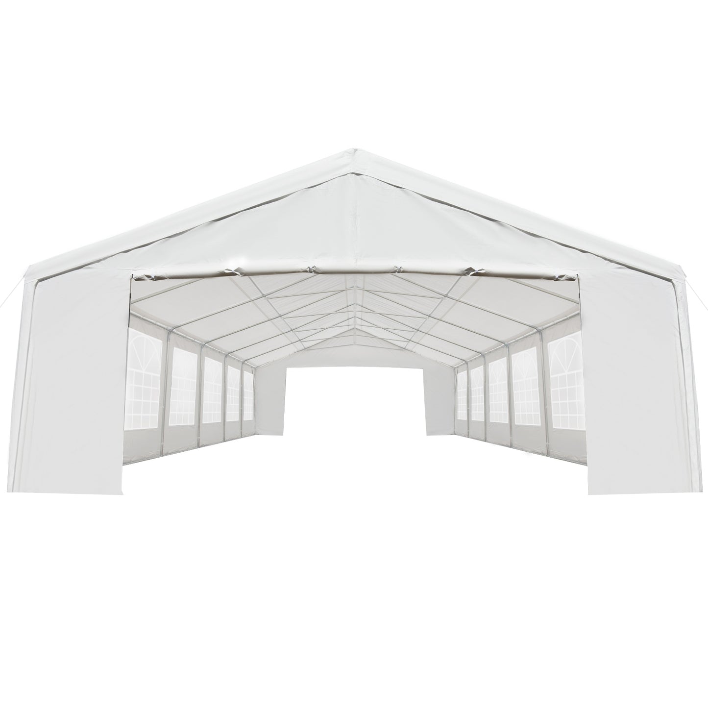 40’x20’ Heavy-duty Large Outdoor Carport Garage Party Event Tent Patio Gazebo Canopy w/ Removable Sidewall White