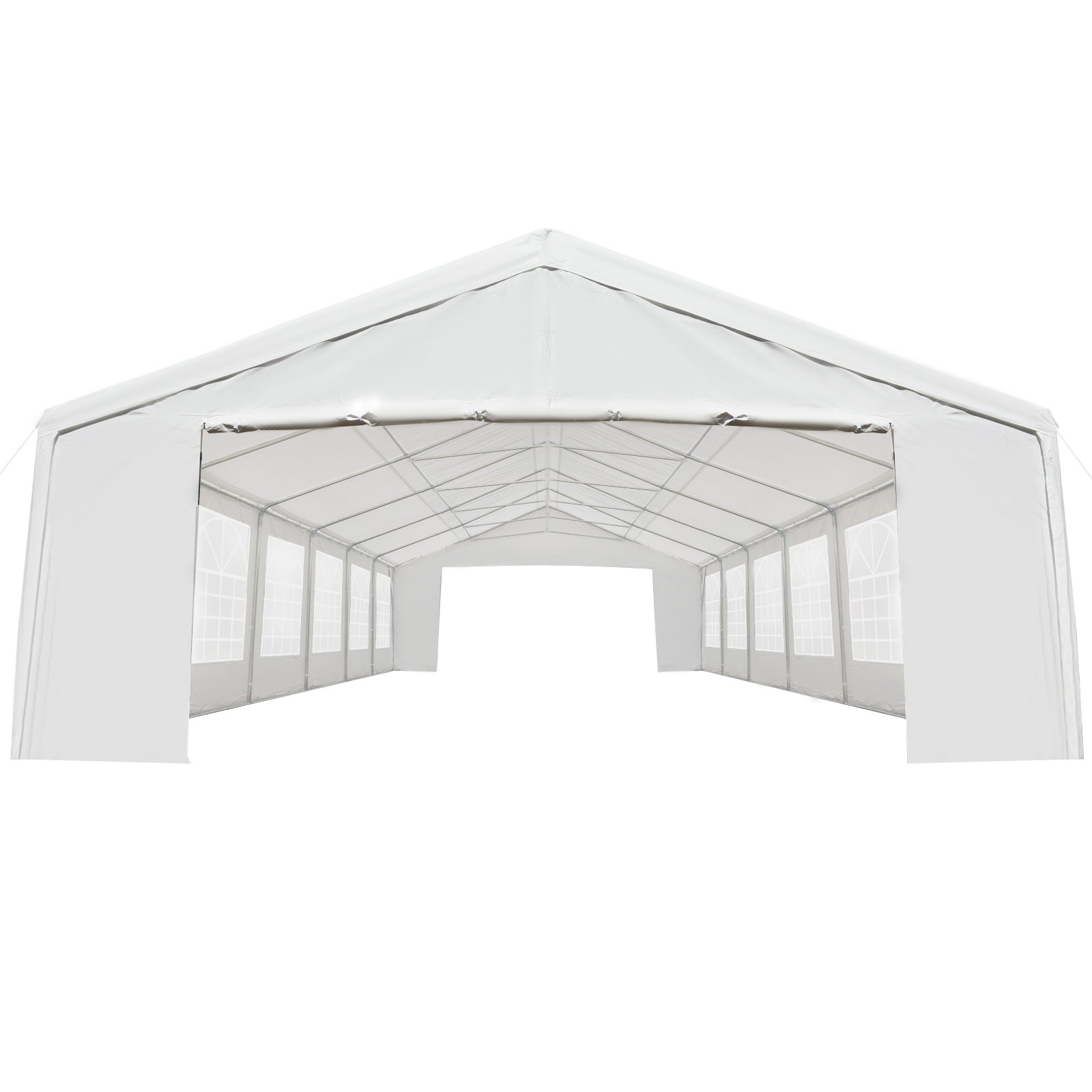 40’x20’ Heavy-duty Large Outdoor Carport Garage Party Event Tent Patio Gazebo Canopy w/ Removable Sidewall White