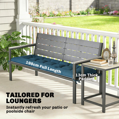 Patio Lounge Chair Cushion, UV50+ Chaise Lounge Chair Cushion with Securing Straps for Patio, 78 x 25.6 inch, Blue
