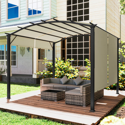 11' x 11' Retractable Pergola Canopy for Patio, Backyard, Beige