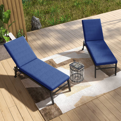 2-Piece Back and Seat Cushion Pillows Replacement, Patio Chair Cushions Set with Ties for Indoor Outdoor, Blue