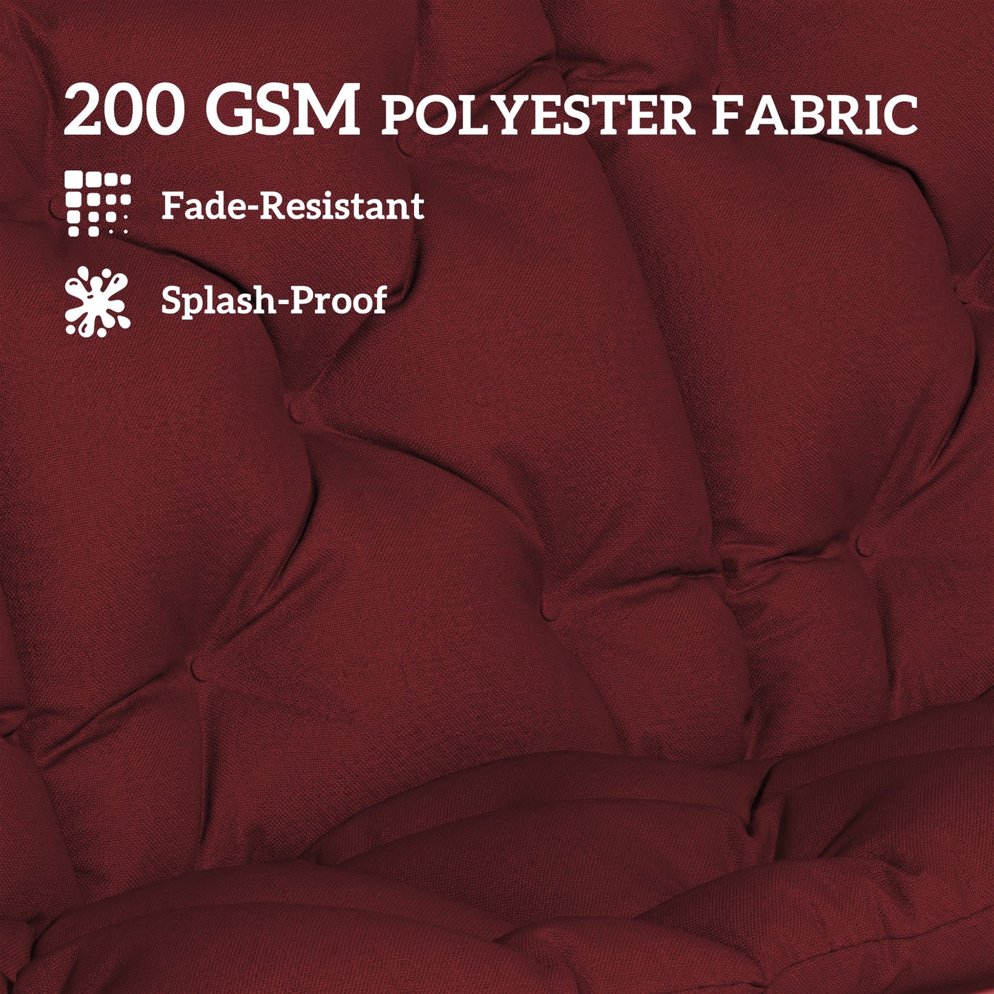 Bench Cushion Water-Repellent Outdoor Furniture Pad Seater Swing Chair 59.1" x 39.4" Wine Red
