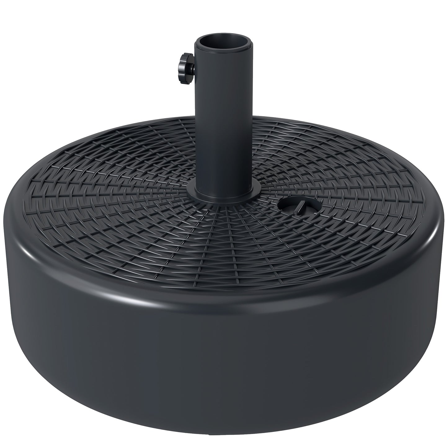 Patio Umbrella Base with Handle Outdoor Umbrella Stand Holder for 1.5" and 1.9" Poles Black