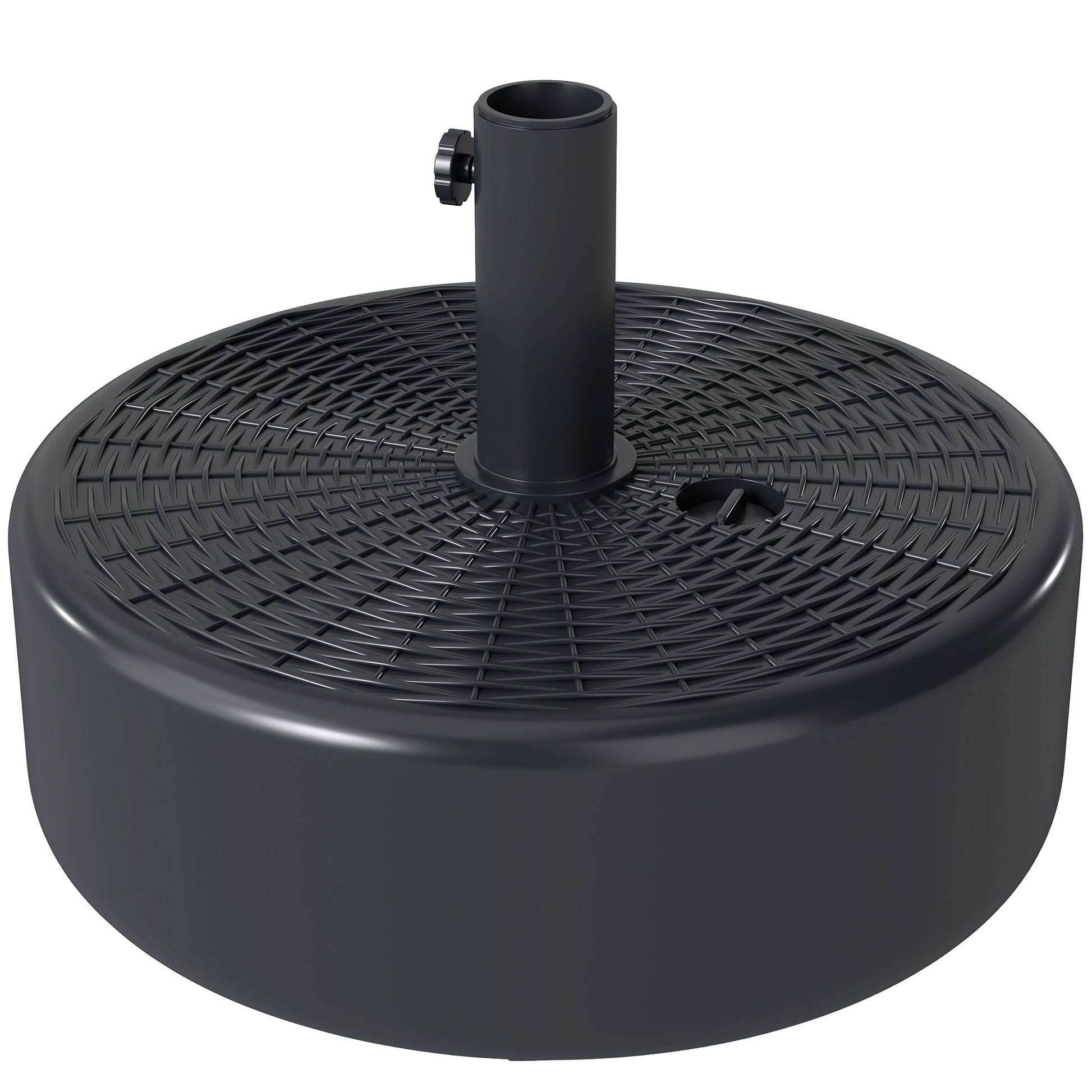 Patio Umbrella Base with Handle Outdoor Umbrella Stand Holder for 1.5" and 1.9" Poles Black