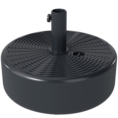 Patio Umbrella Base with Handle Outdoor Umbrella Stand Holder for 1.5" and 1.9" Poles Black