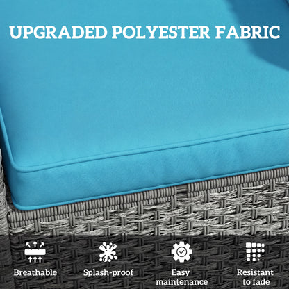 Seat Cushion Back Pillows Replacement Set of 2, Patio Chair Cushions Set for Indoor Outdoor, Turquoise