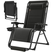 Zero Gravity Chair, Reclining Outdoor Lounger Chair with Cup Holder, 400 LBS Capacity, Black
