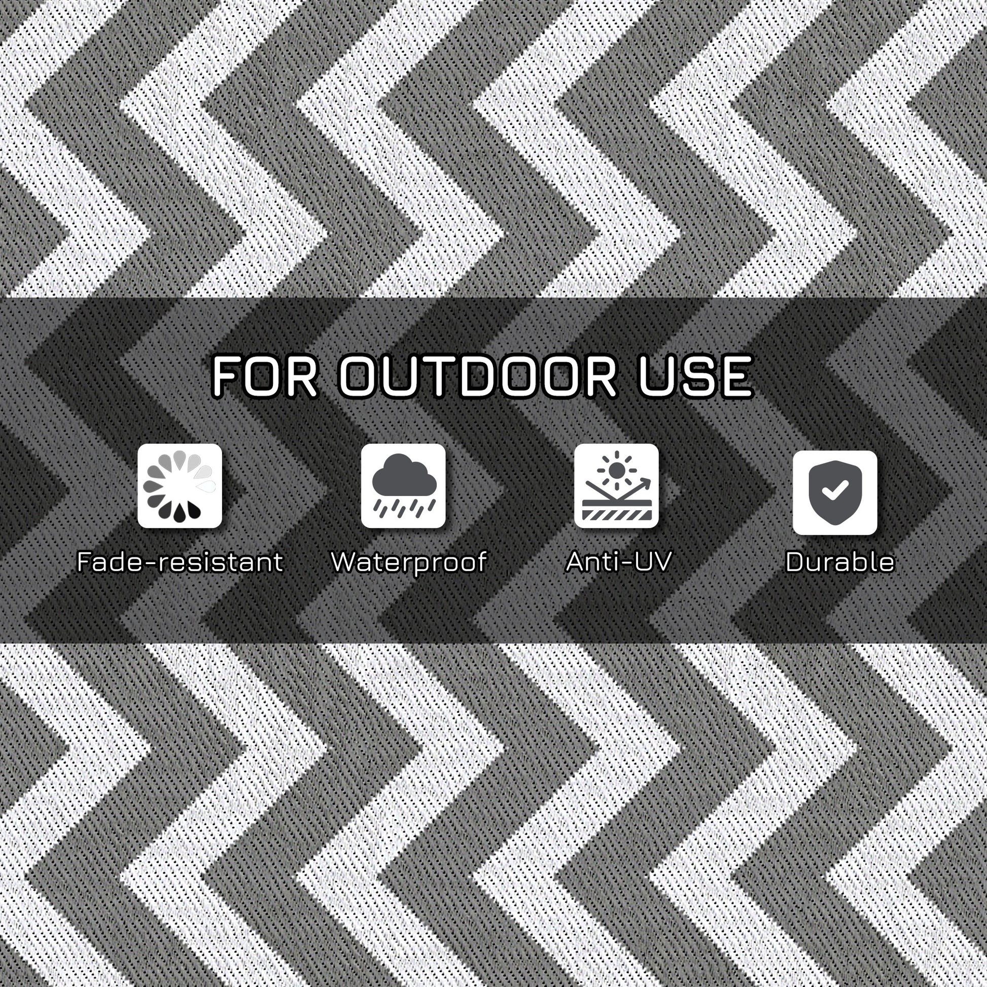 Reversible Outdoor RV Rug, Patio Floor Mat, 4' x 6' Plastic Straw Rug for Backyard, Deck, Beach, Camping, Grey & White