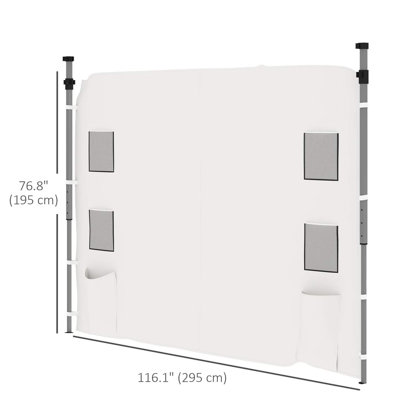 Instant Canopy Sidewall with 4 Storage Bag for 10 x 10 ft Straight Leg Pop Up Canopies, 1 Pack Sidewall Only, White