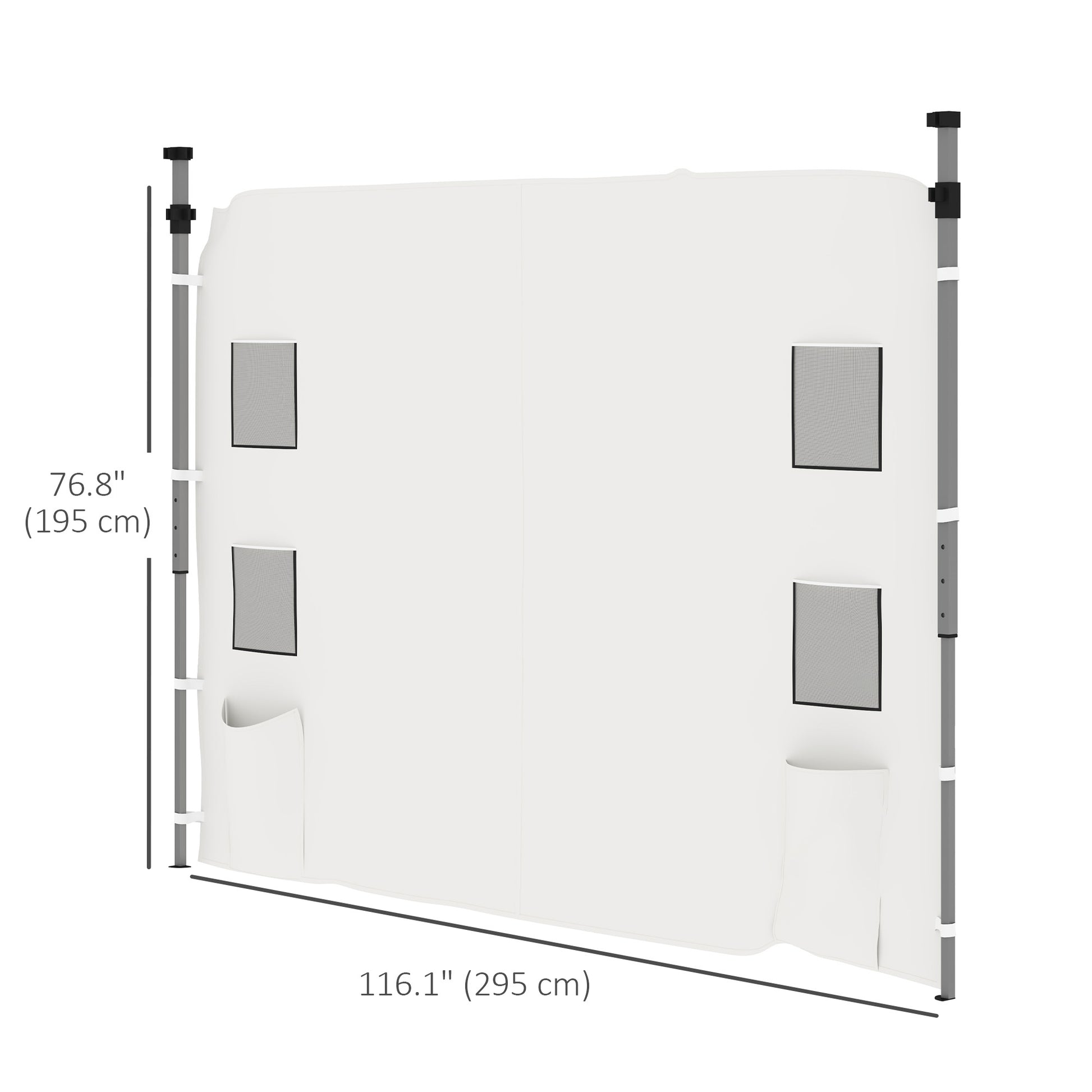 Instant Canopy Sidewall with 4 Storage Bag for 10 x 10 ft Straight Leg Pop Up Canopies, 1 Pack Sidewall Only, White