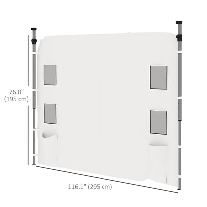 Instant Canopy Sidewall with 4 Storage Bag for 10 x 10 ft Straight Leg Pop Up Canopies, 1 Pack Sidewall Only, White