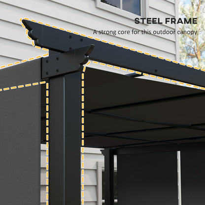 10' x 12' Metal Pergola, Outdoor Pergola with Retractable Canopy, for Garden, Patio, Backyard, Deck