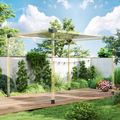 8PCS Pergola Kit, Pergola Brackets with 3-Way & 4-Way Corner Brackets for 4"x4" (Actual 3.6"x3.6") Lumber