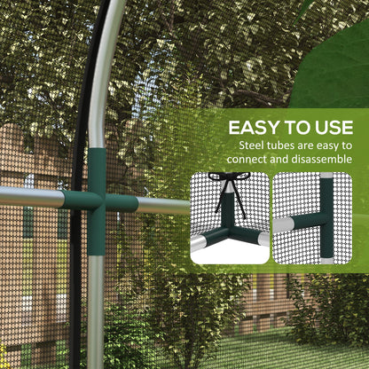 9.8' x 3.9' Crop Cage with Zipper Roll-Up Door, Mesh Plant Protection Tent from Animals with Galvanised Steel Frame