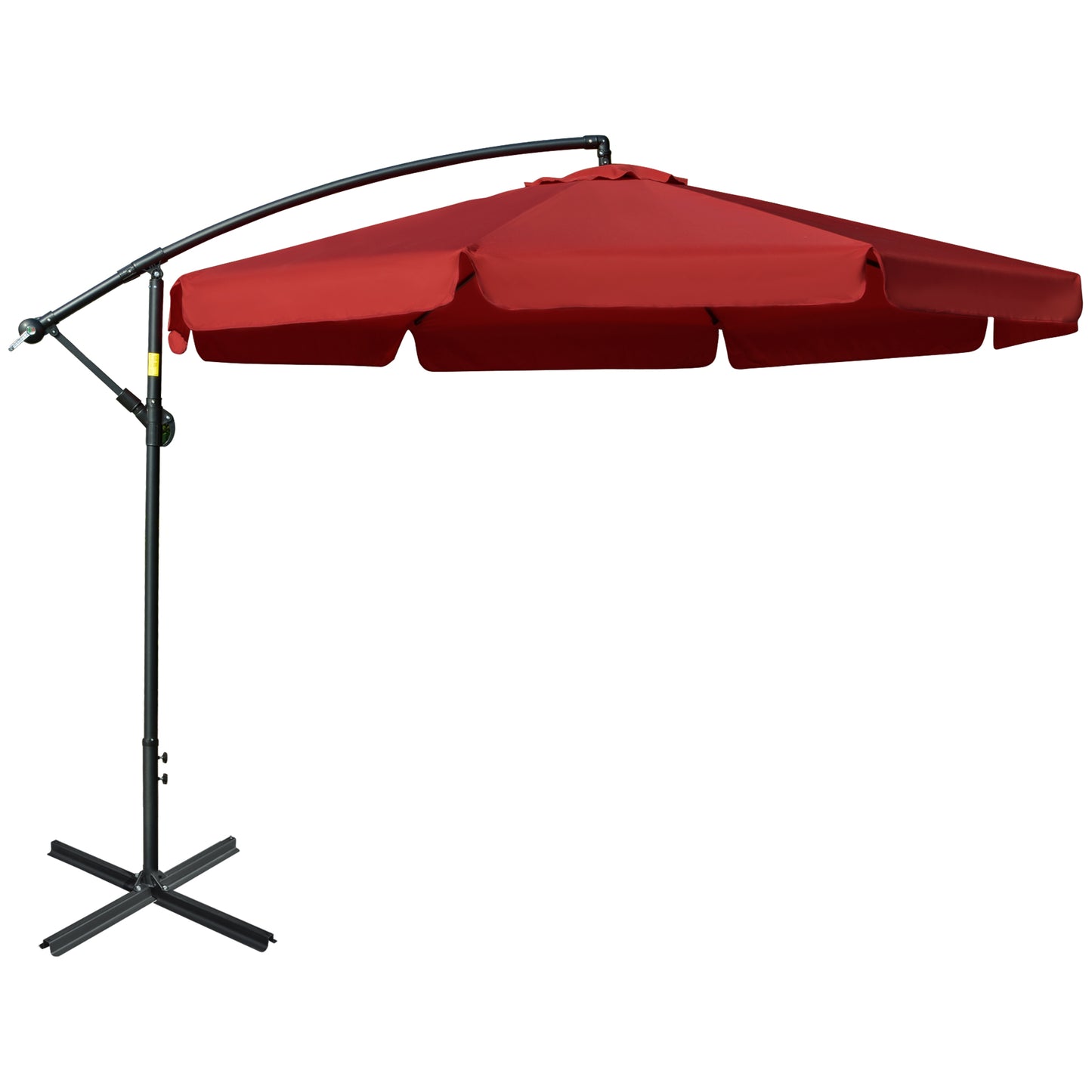 11FT Cantilever Patio Umbrella with Offset Hanging, Easy Tilt Adjustment & Cross Base for Backyard, Poolside, Red