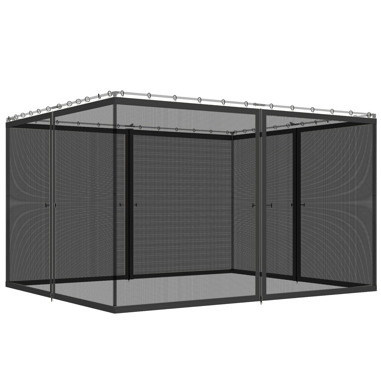Replacement Mosquito Netting for Gazebo 10' x 13' Black Screen Walls for Canopy with Zippers, Black