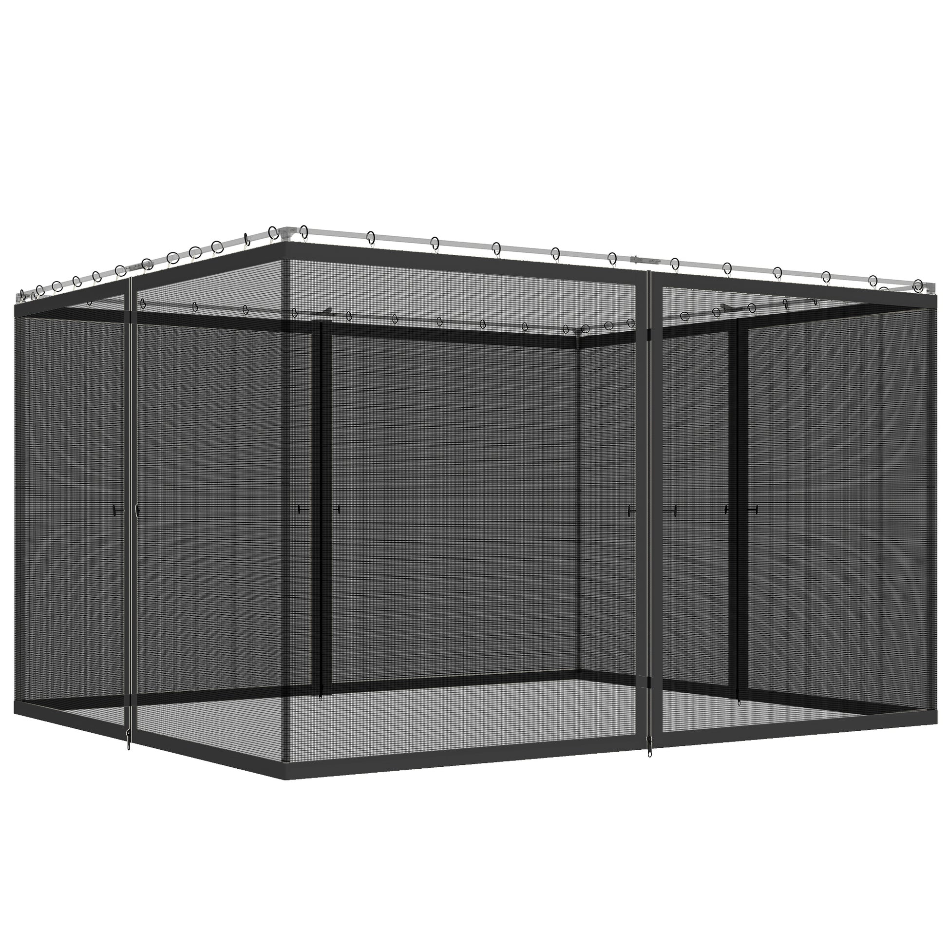 Replacement Mosquito Netting for Gazebo 10' x 13' Black Screen Walls for Canopy with Zippers, Black