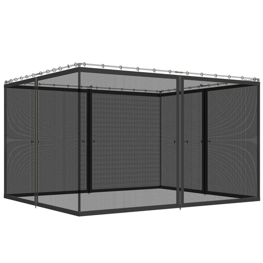 Replacement Mosquito Netting for Gazebo 10' x 13' Black Screen Walls for Canopy with Zippers, Black