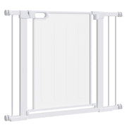 29.5"-40.6" Metal Pet Gate, Dog Gate with Auto Closing Door, Double Locking, for Doorways, Stairs, Hallways, White