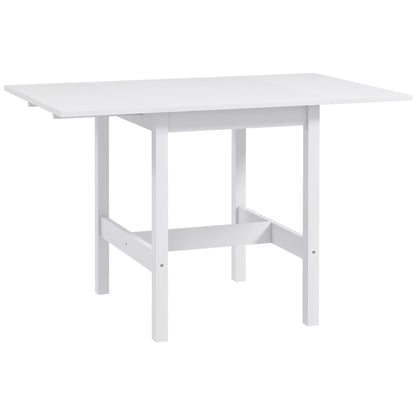 Solid Wood Kitchen Table, Farmhouse Drop Leaf Tables for Small Spaces, Folding Dining Table, for Up to 4 People, White