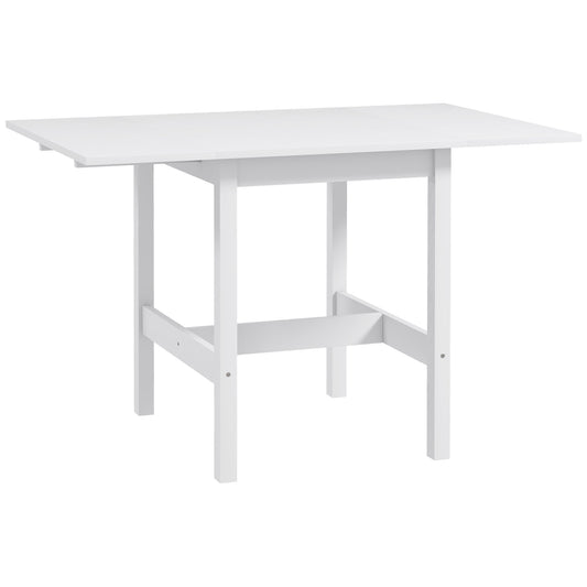Solid Wood Kitchen Table, Farmhouse Drop Leaf Tables for Small Spaces, Folding Dining Table, for Up to 4 People, White