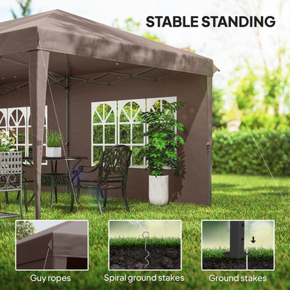 10' x 20' Outdoor Pop Up Canopy Tent Party Tent Instant Shelter W/ Carrying Bag, Coffee