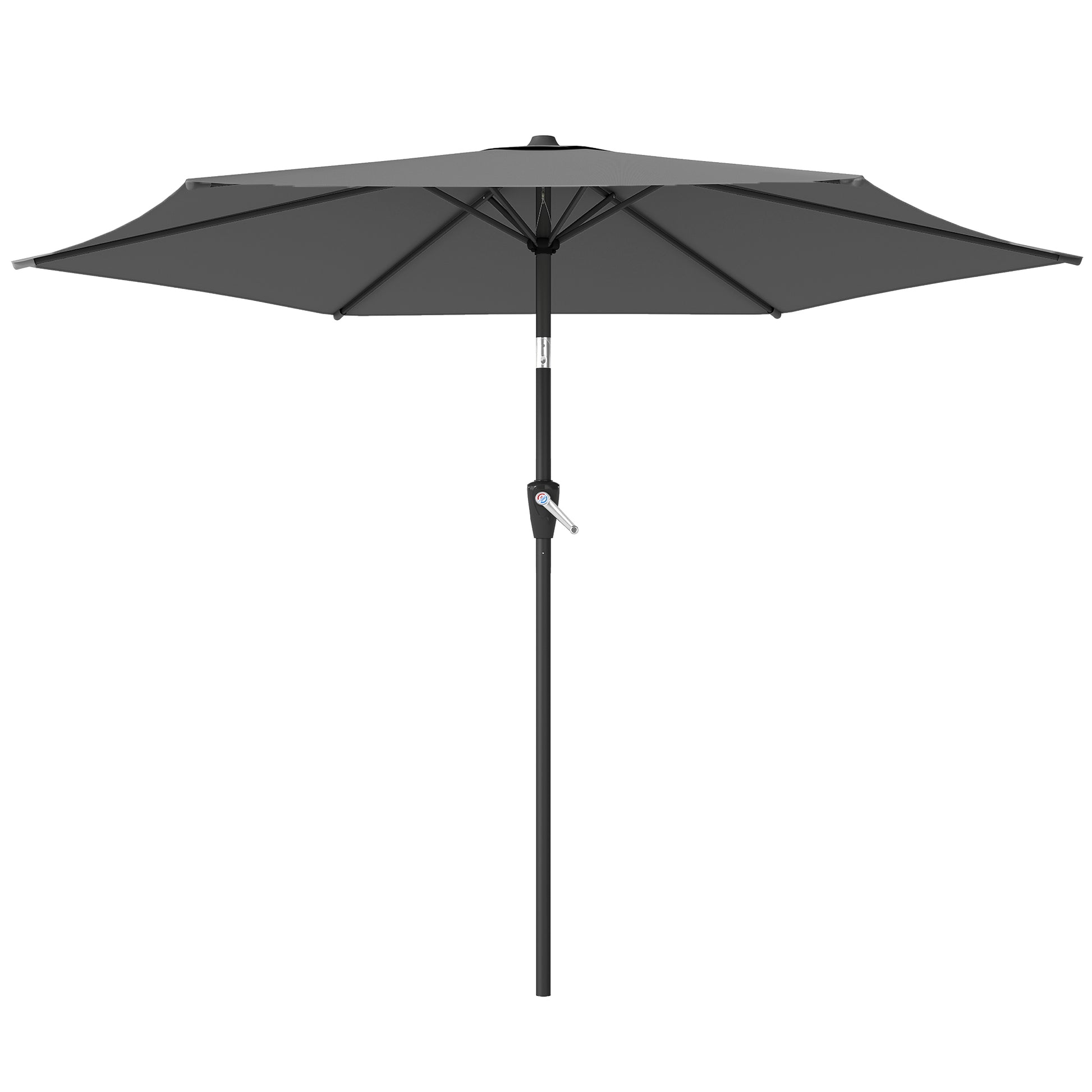9FT Patio Umbrella, Outdoor Table Patio Umbrellith Tilt, Crank, 6 Ribs, UV Protection for Garden, Lawn, Deck, Backyard