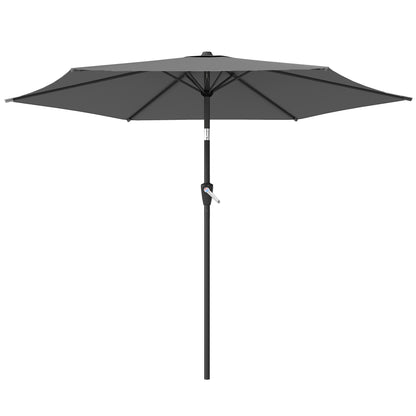 9FT Patio Umbrella, Outdoor Table Patio Umbrellith Tilt, Crank, 6 Ribs, UV Protection for Garden, Lawn, Deck, Backyard