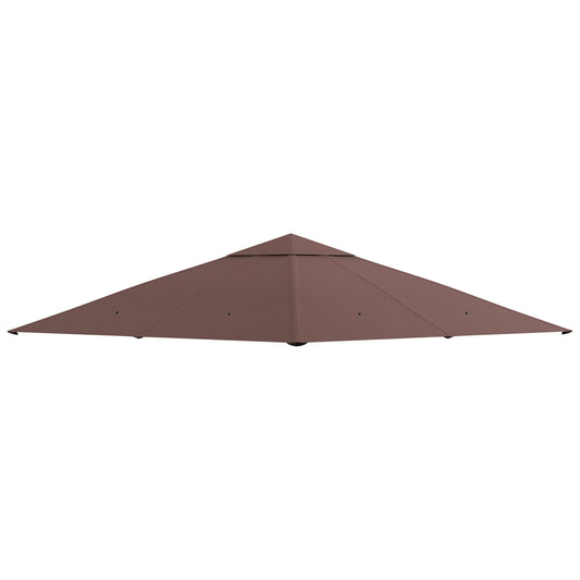 10' x 10' Square Gazebo Canopy Replacement UV Protected Top Cover Sun Shade Coffee