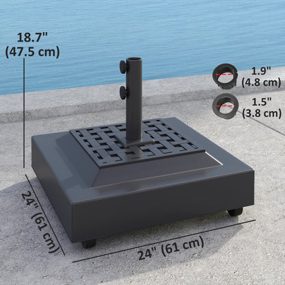 Outdoor Umbrella Base with Wheels, Heavy Duty Patio Umbrella Base, Patio Umbrella Holder, Black