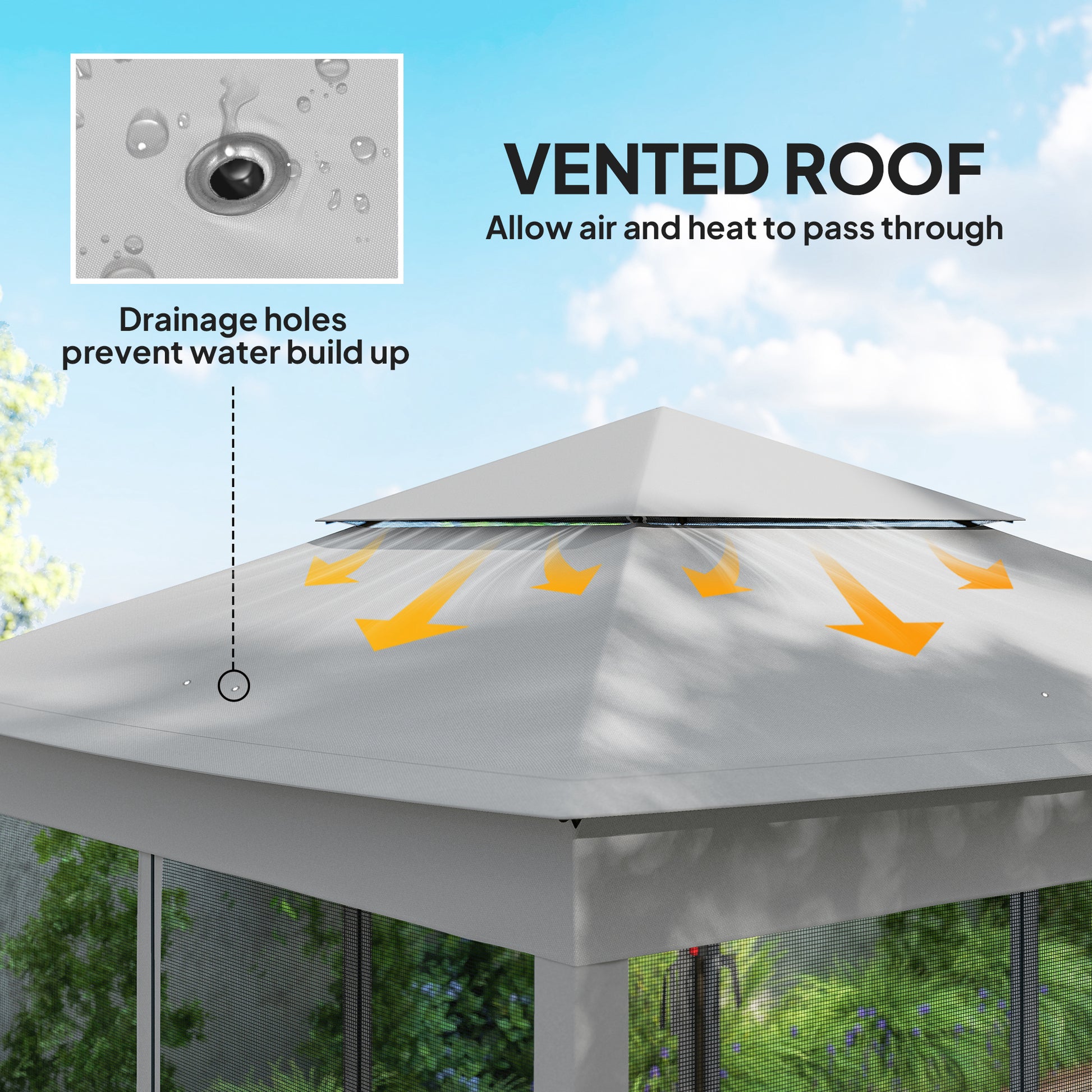 11' x 11' Pop Up Canopy 2-Tier Soft Top Shelter Event Tent w/ Netting Carry Bag for Patio Backyard Garden, Light Grey