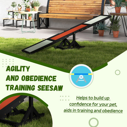 Wood Pet Seesaw, Dog Agility Training Equipment for Obedience Training, Weather Resistant, Black