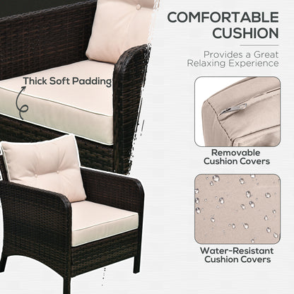 5pcs Outdoor Patio Furniture Set Wicker Conversation Set Footrest Coffee Table