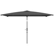 6.6x9.6ft Rectangle Aluminum Tilt Patio Umbrella, Garden Market Parasol, Outdoor Sunshade Canopy with Crank, Dark Grey