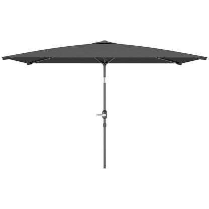 6.6x9.6ft Rectangle Aluminum Tilt Patio Umbrella, Garden Market Parasol, Outdoor Sunshade Canopy with Crank, Dark Grey