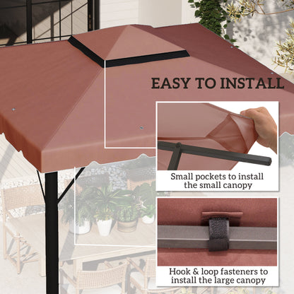 10' x 10' Gazebo Replacement Canopy, Gazebo Top Cover with Double Vented Roof for Garden Patio Outdoor TOP ONLY, Coffee
