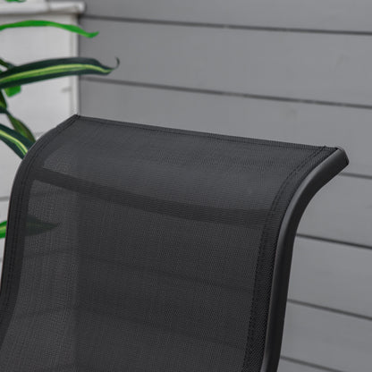 Patio Glider with Breathable Mesh Fabric, Outdoor Glider Chair, Garden Rocking Gliding Seat for Patio, Yard, Porch, Black