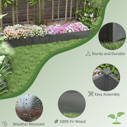 Garden Bed with 2 Planter Box and Non-woven Fabric Liner for Backyard, Patio, 96" x 24" x 10", Grey