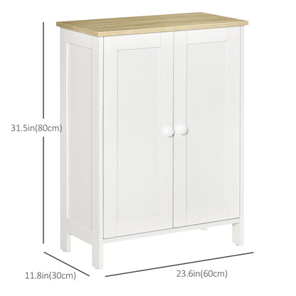 Storage Cabinet with Doors, Cupboard Organization with 2 Adjustable Shelves, Storage Solution for Living Room, Bathroom