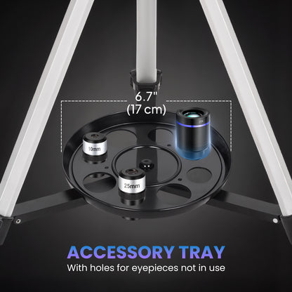 Telescope for Adults, 70 mm Aperture 400 mm Refractor Telescope with 40X/16X, Adjustable Tripod, Bag, White