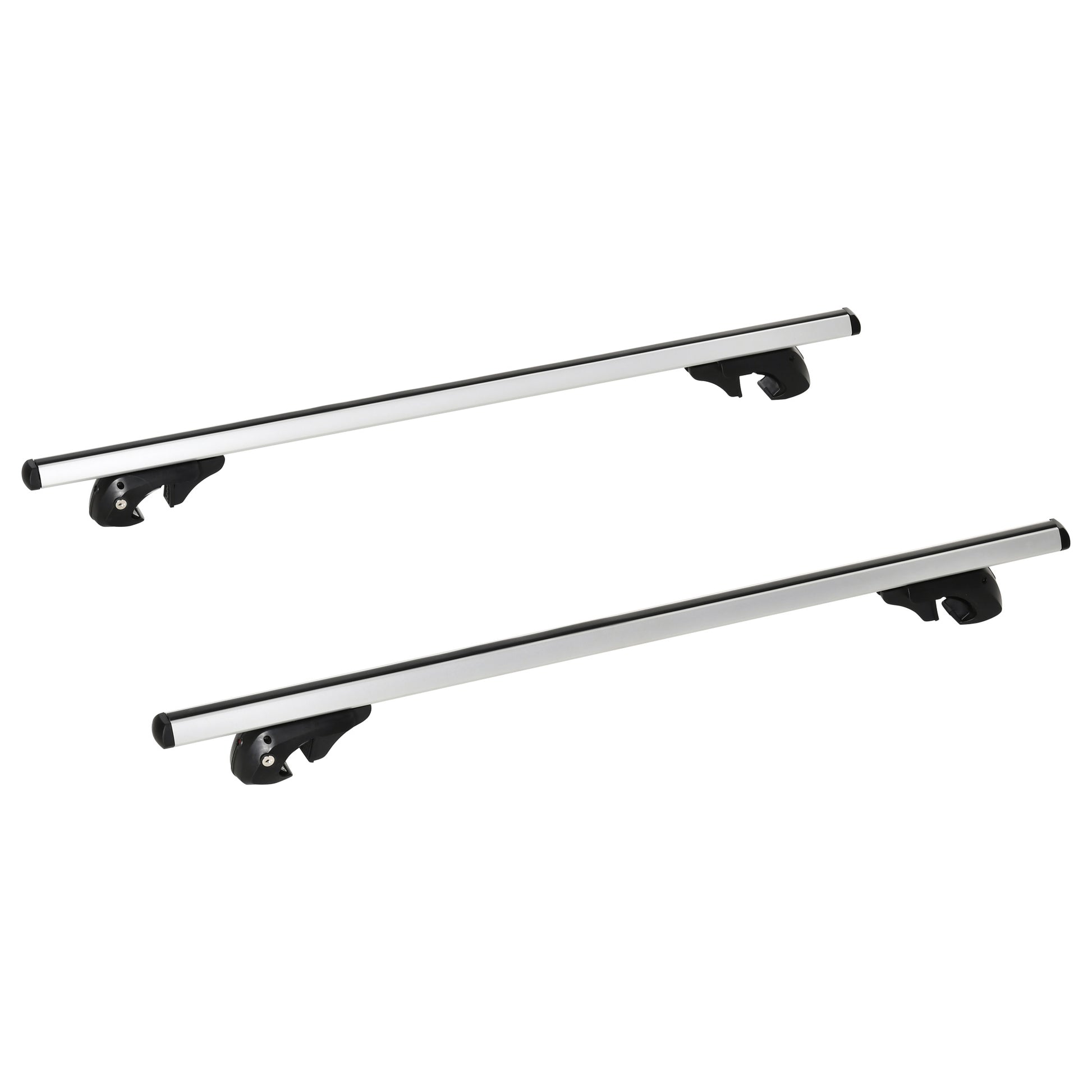 2pc Roof Rack Car Roof Top Lockable Aluminum Cross Bars Adjustable Baggage Luggage Carrier, Silver (53")