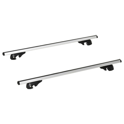 2pc Roof Rack Car Roof Top Lockable Aluminum Cross Bars Adjustable Baggage Luggage Carrier, Silver (53")