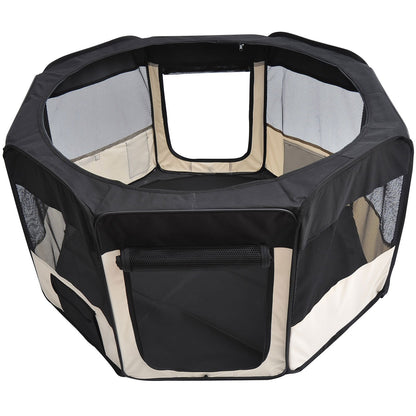 Puppy Playpen 49.2-inch Soft Pet Playpen Folding Tent Kennel Kitten Playpen Cat Dog Exercise Crate w/ Bag
