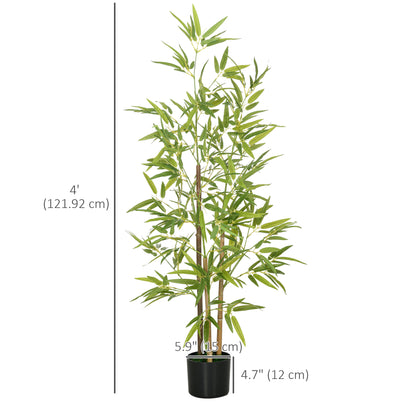 4ft Artificial Tree, Indoor Fake Bamboo with Pot, for Home Office Living Room Decor