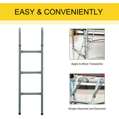 Steel Trampoline Ladder, Fit 12ft & 14ft Trampoline, 3-Step Trampoline Ladder, Trampoline Accessories, 330 lbs Capacity