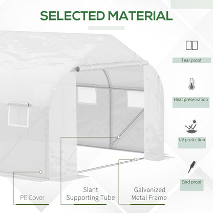 11.5'x9.8'x6.6' Portable Walk-In Tunnel Greenhouse Garden Warm House - White
