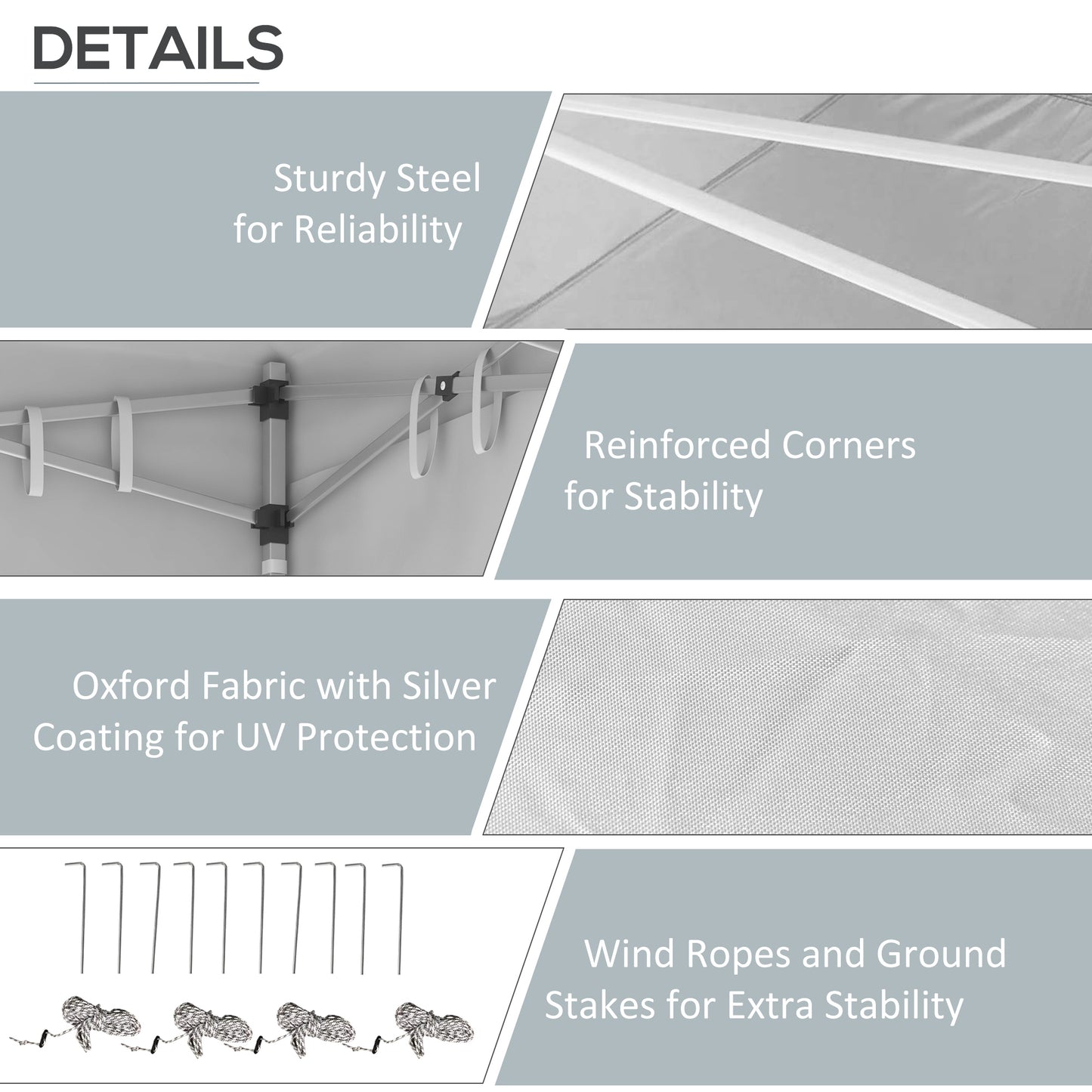 20' x 10' Folding Pop Up Canopy Tent with Sidewalls, Windows, Weight Bags and Carrying Bag, White